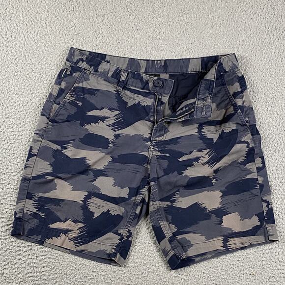 Armani Exchange Men's 32 Navy Gray Abstract Camo Shorts 9" Inseam - Picture 1 of 14